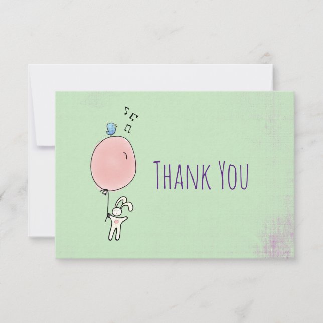 Flyta Bunny Holding en Balloon Tack (Framsida)