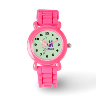 Flyta Bunny Holding ett ballonmonogram Armbandsur