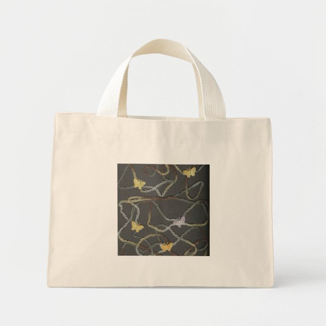 Flyta Butterflies Tote Bag Mini Tygkasse (Framsidan)