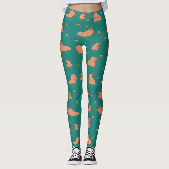 flyta capybaras med orange leggings (Framsida)