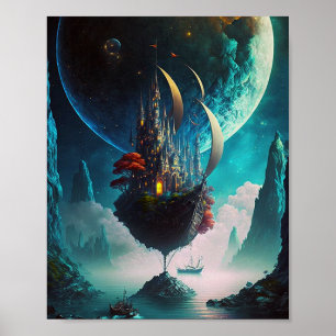 Flyta Castle Frakt Fantasy Art Poster