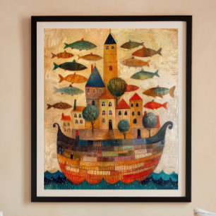 Flyta Castle på en Frakt folkart Poster