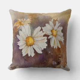Flyta Daisy vattenfärg Kudde
