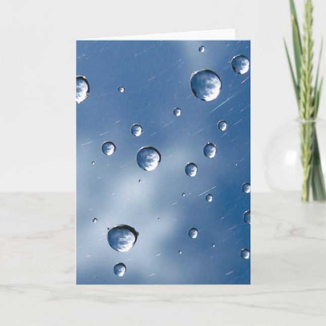 Flyta dammdroppar - spärra moln - poesi kort (Framsida)