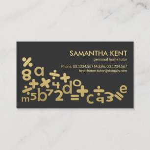 Flyta Guld Math Symbols Alphabets Home Tutor Visitkort