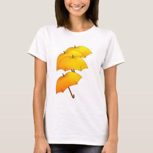 Flyta gult paraplyer t-shirt