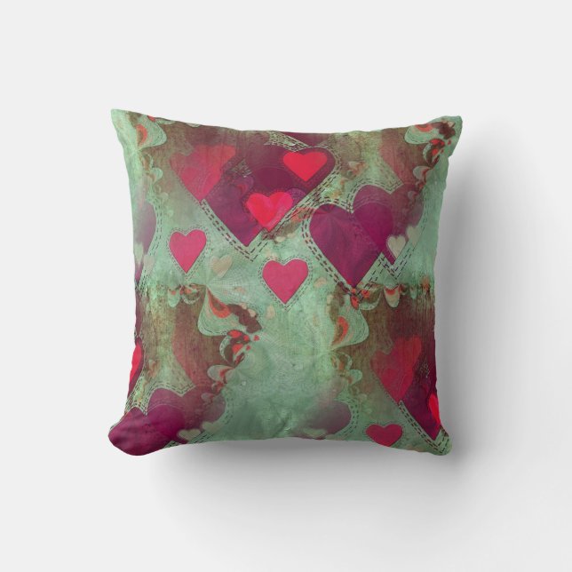 Flyta Hearts Abstrakt Kärlek Decorative Cushion Kudde (Framsida)