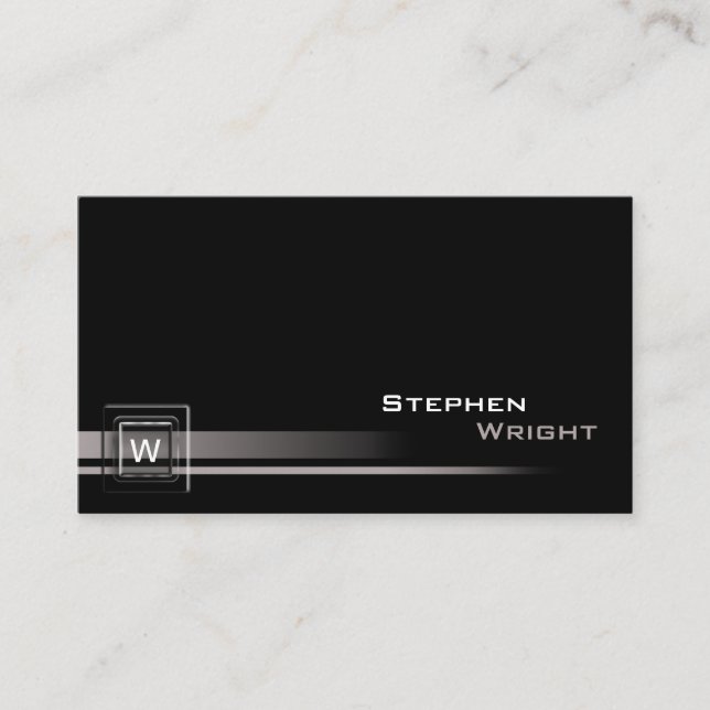 Flyta hörnmonogramkub, modern Anpassningsbar Färg Visitkort (Framsida)