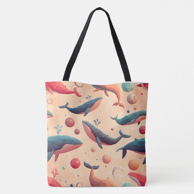 Flyta illustration av Cosmic Whales Tygkasse (Baksida)