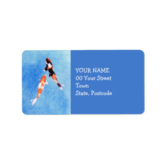 Flyta Koi Blue Address Label Adressetikett