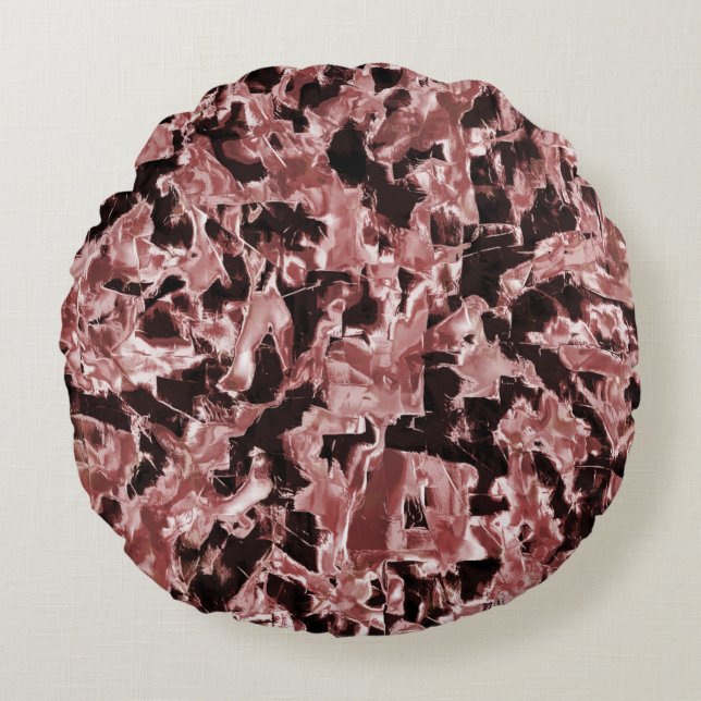 Flyta koppar- eller klippblad över mörkaste röda rund kudde (Framsidan)