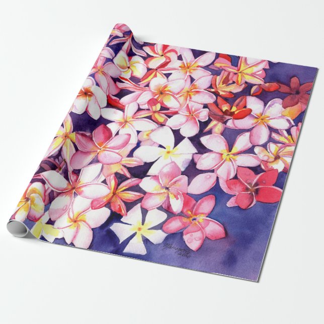 Flyta Plumeria Presentpapper (Utrullad)