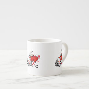 Flyta röda hörn espressomugg