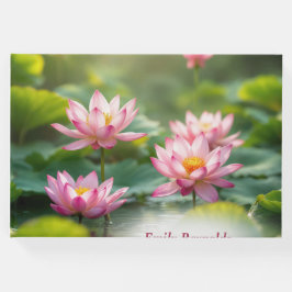 Flyta Rosa Lotus och Lily Dynors in Pond Gästböcker