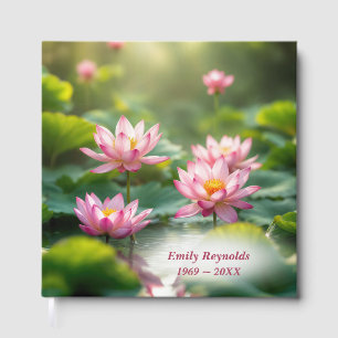 Flyta Rosa Lotus och Lily Dynors in Pond Gästböcker