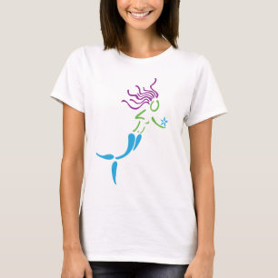 Flyta sjöjungfrun tee shirt