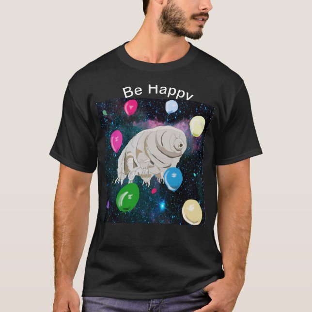 Flyta som är tardigrade i utrymme med ballonger t shirt (Framsida)