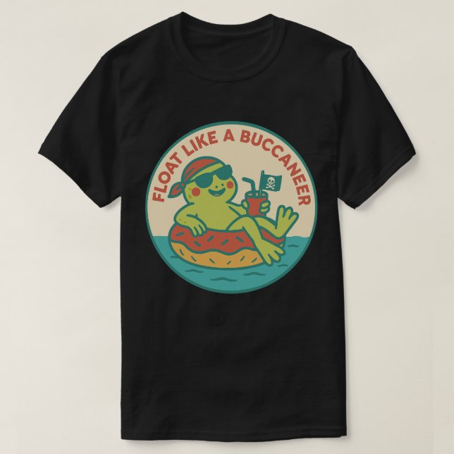 Flyta som en piratgroda t shirt (Design framsida)