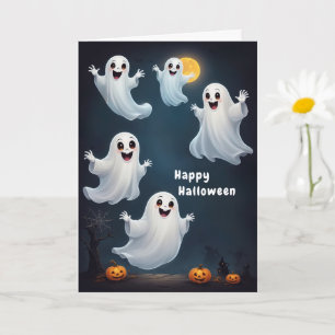Flyta Spöken Halloween Art Kort