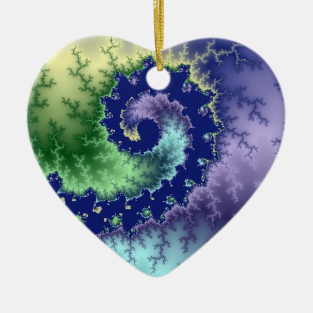 Flyta ut julfractal julgransprydnad keramik (Framsidan)