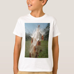 Flyta utskrift/grafik av mjölkbaserade frön tee shirt