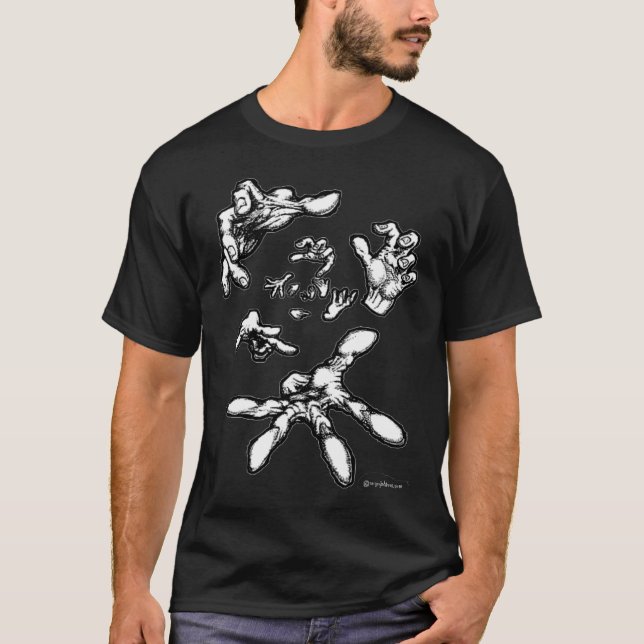 Flyta zombien räcker den overkliga T-tröja T-shirt (Framsida)