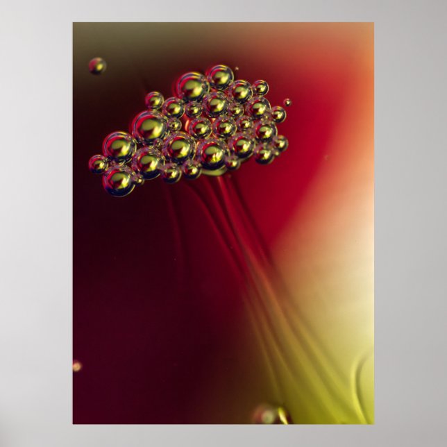 Flytande abstrakta bubblor Färgrik bakgrund Poster (Framsidan)