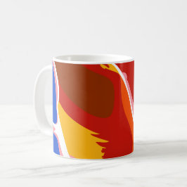 Flytande abstrakta former med djärva färger kaffemugg