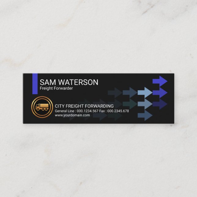 Flytande affärspilar, fraktvidarebefordrare mini visitkort (Framsida)