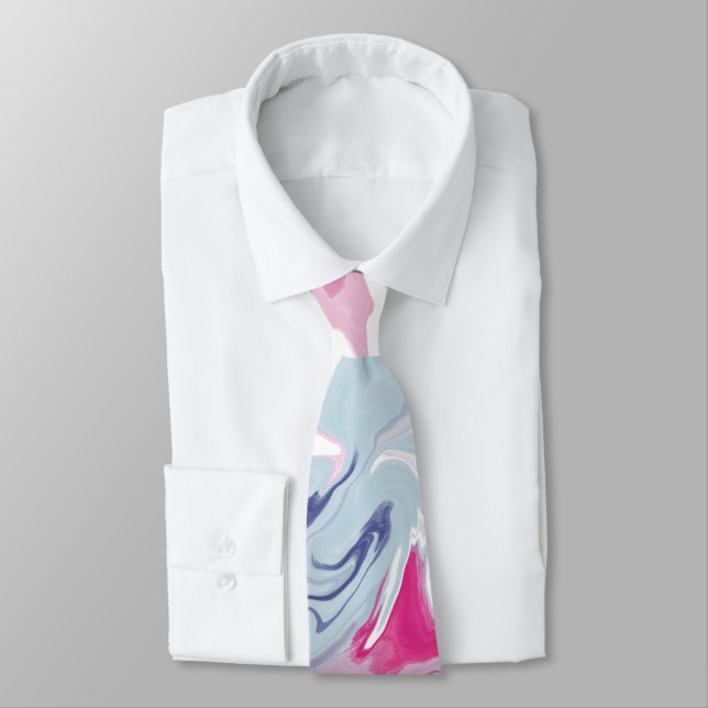 Flytande akryl Fluid Art Necktie - Abstrakt Pour Slips (Bunden)