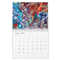 Flytande Akrylmålningar Abstrakt Konst Kalender
