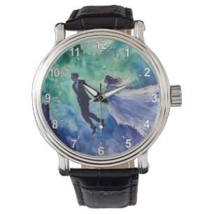 Flytande Älskare - Vattenfärgstryck Armbandsur
