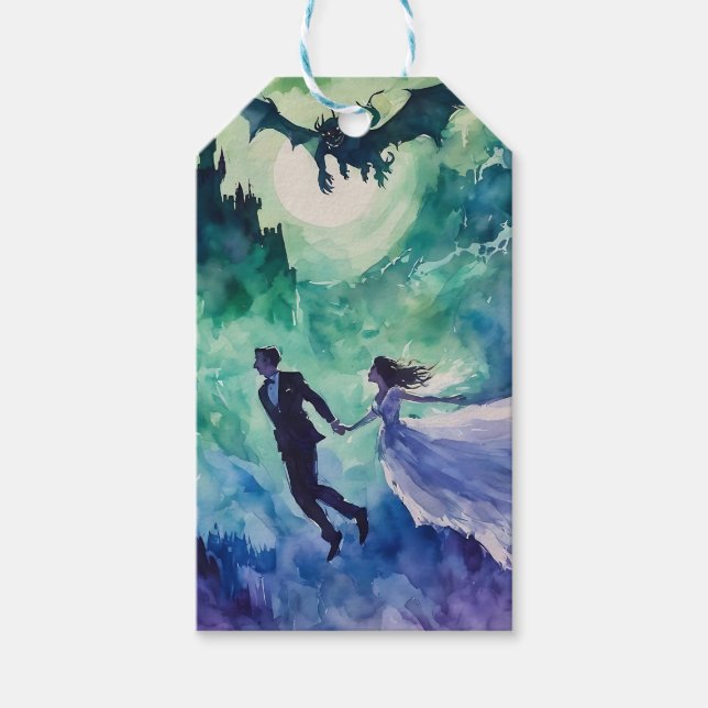 Flytande Älskare - Vattenfärgstryck Presentetikett (Framsidan)