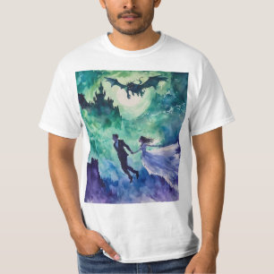 Flytande Älskare - Vattenfärgstryck T Shirt