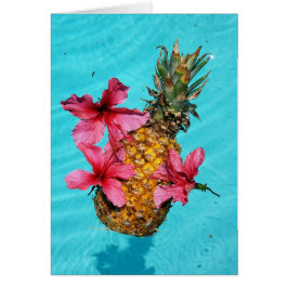 Flytande ananas och Hibiscus Hälsningskort