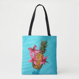 Flytande ananas och Hibiscus Tygkasse
