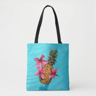 Flytande ananas och Hibiscus Tygkasse