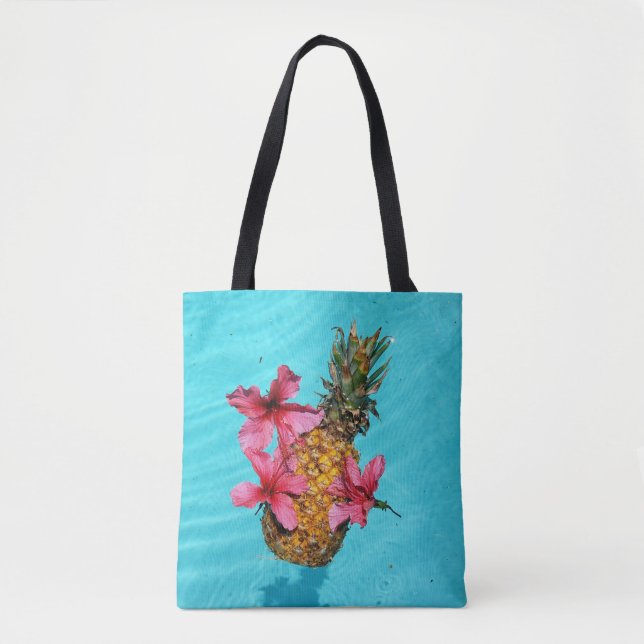 Flytande ananas och Hibiscus Tygkasse (Framsida)