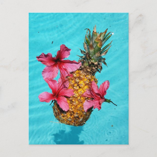 Flytande ananas och Hibiscus Vykort (Framsida)