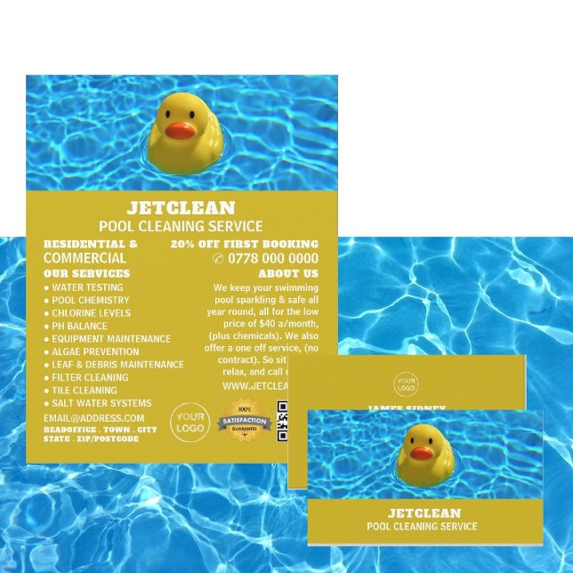Flytande Anka, Swimming Bassäng Cleaner Visitkort (Skapare uppladdad)