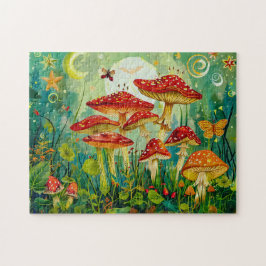 Flytande argariska svampar under Fullt Moonlight Pussel