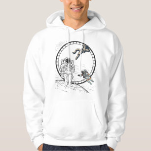 Flytande av astronauter i rymden - Äventyr konst Hoodie