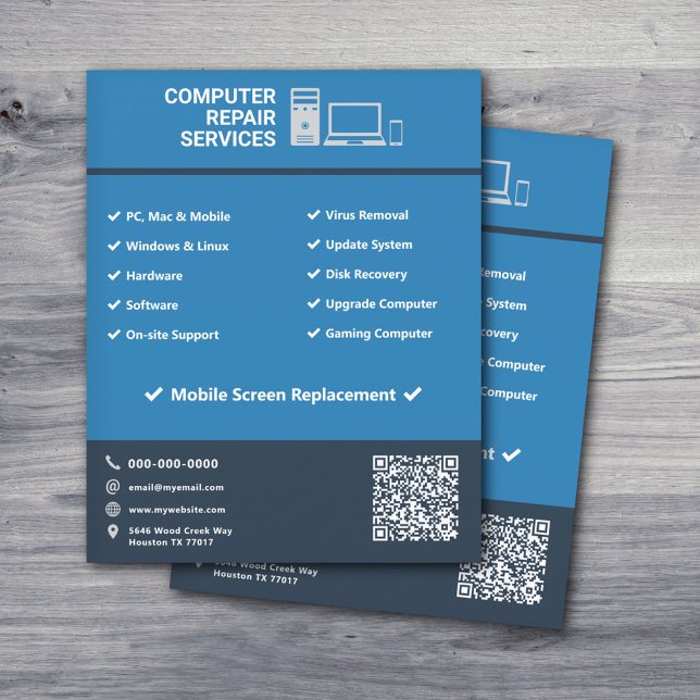 Flytande av Computer Reparation Services Flygblad (Computer Repair Services Flyer)