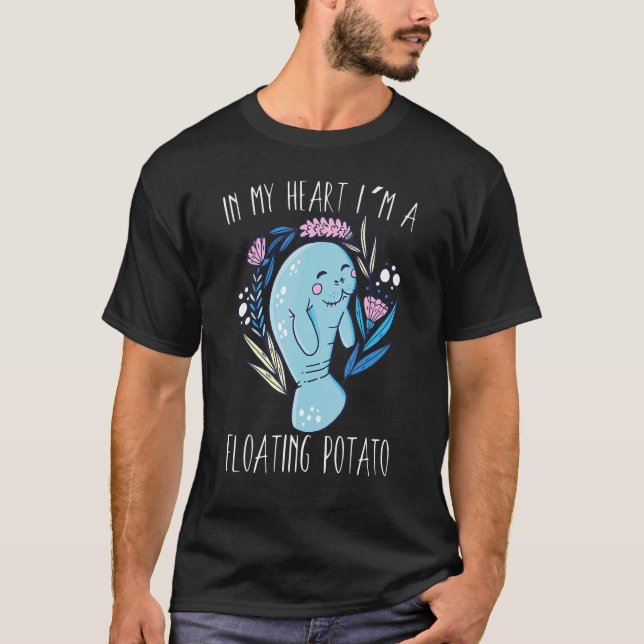 Flytande av Potato Manatee Marine Life 2 T Shirt (Framsida)