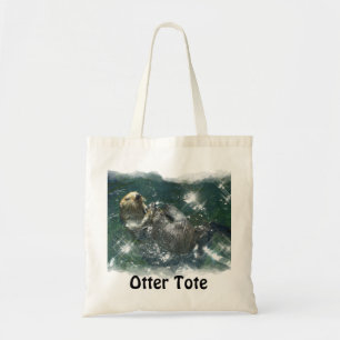 Flytande av Sea Otter Shopping Tote-serien Tygkasse