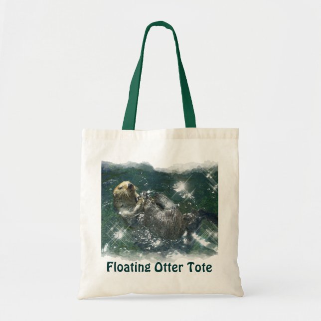 Flytande av Sea Otter Shopping Tote-serien Tygkasse (Framsidan)