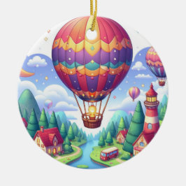 Flytande ballong julgransprydnad keramik