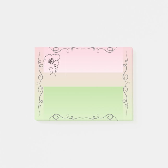 Flytande Beauty Peony Sticky Notes Post-it Block (Framsida)