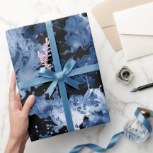 Flytande bläck Indigo Svart Stänk Abstrakt Mönster
