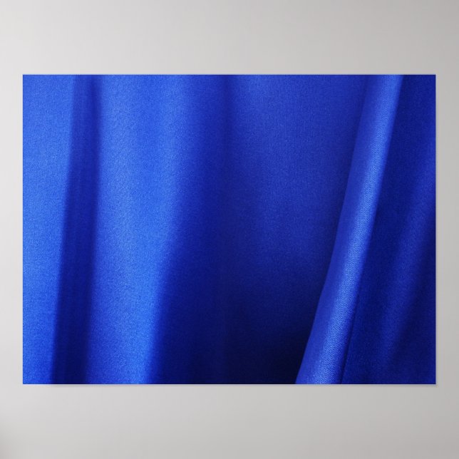 Flytande Blått Siden Tyg Abstrakt Poster (Framsidan)